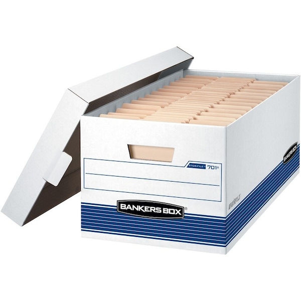 Storage Boxes, w/Lid, 650 lb, Letter, 12"x24"x10", 20/CT, WE/BE PK